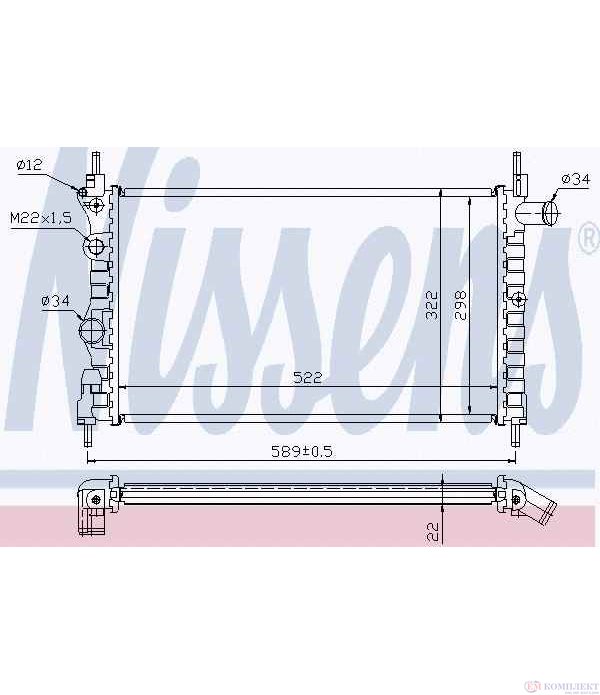 РАДИАТОР ВОДЕН OPEL KADETT E COMBI (1984-) 1.6 - NISSENS