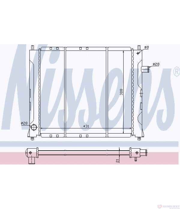 РАДИАТОР ВОДЕН ROVER 200 HATCHBACK (1989-) 214 GSiSi - NISSENS
