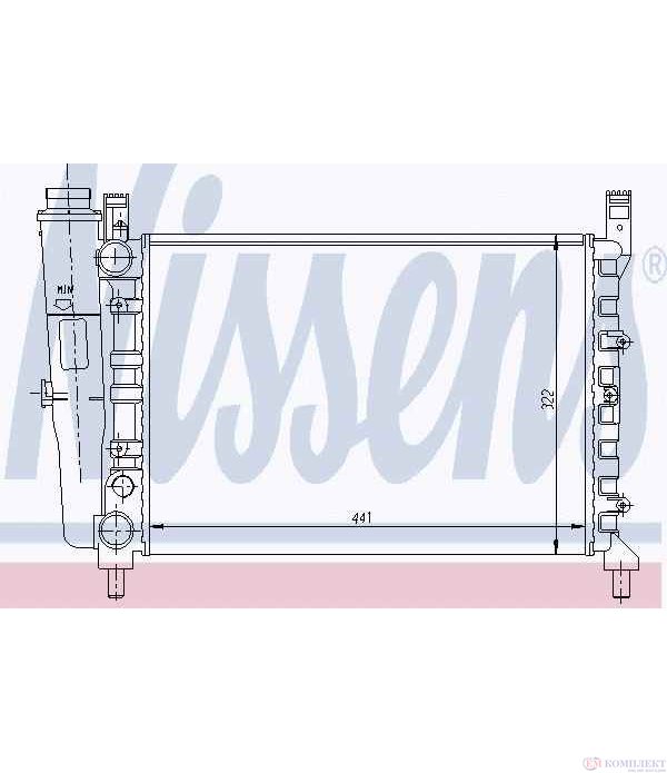 РАДИАТОР ВОДЕН FIAT UNO (1983-) 75 i.e. 1.5 - NISSENS
