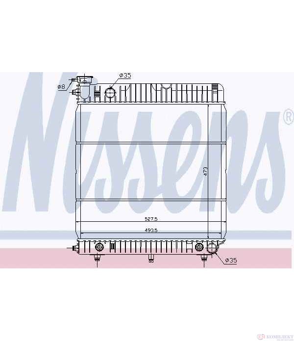 РАДИАТОР ВОДЕН MERCEDES T1/TN (1977-) 407 D - NISSENS