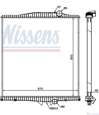 РАДИАТОР ВОДЕН VOLVO FH 16 (1993-) FH 16/520 - NISSENS