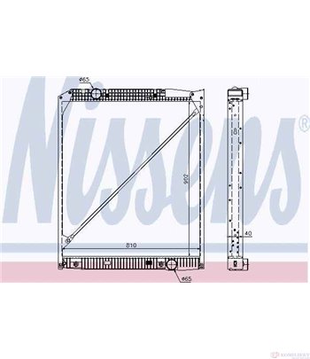 РАДИАТОР ВОДЕН MERCEDES ACTROS MP2 / MP3 (2002-) 2658 L - NISSENS