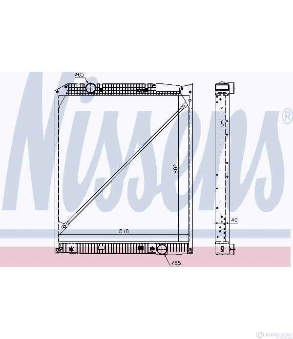 РАДИАТОР ВОДЕН MERCEDES ACTROS MP2 / MP3 (2002-) 2658 L - NISSENS