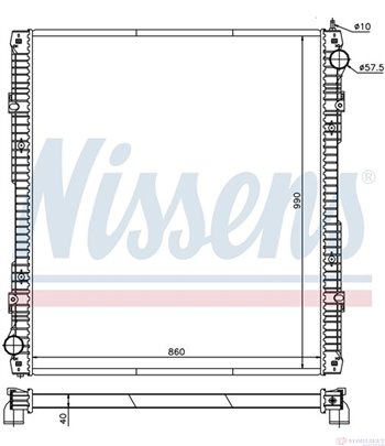 РАДИАТОР ВОДЕН SCANIA P,G,R,T - SERIES (2004-) R 500 - NISSENS