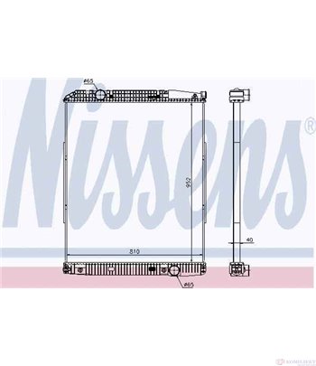 РАДИАТОР ВОДЕН MERCEDES ACTROS MP2 / MP3 (2002-) 2046 - NISSENS