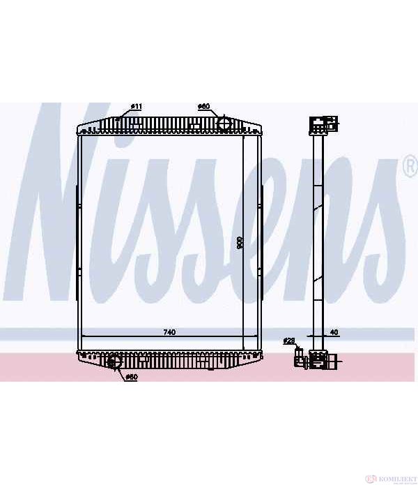 РАДИАТОР ВОДЕН IVECO EUROTECH MP (1992-) 440 E 43 T, 440 E 43 T/P - NISSENS