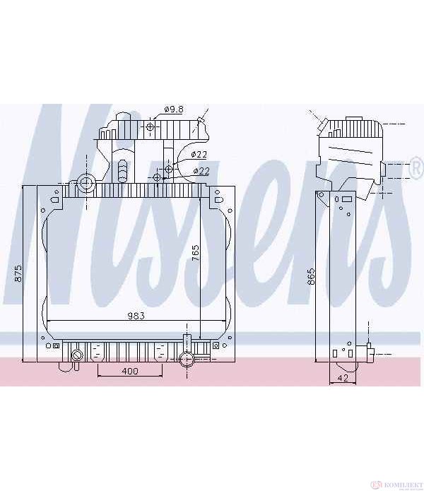 РАДИАТОР ВОДЕН MAN TGA (2000-) 33.410 FDAK, FDAK-WW, FDALK - NISSENS