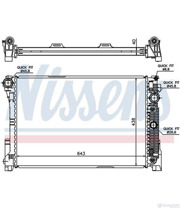 РАДИАТОР ВОДЕН MERCEDES E-CLASS T-Model (S212) (2009-) E 500 - NISSENS