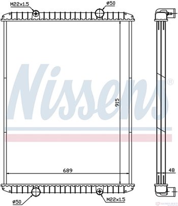 РАДИАТОР ВОДЕН RENAULT TRUCKS KERAX (1997-) 385.32/B - NISSENS