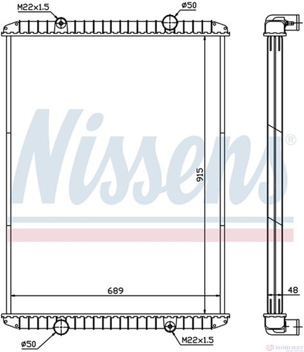 РАДИАТОР ВОДЕН RENAULT TRUCKS KERAX (1997-) 385.32/A,385.32/B - NISSENS