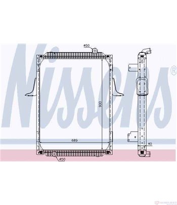 РАДИАТОР ВОДЕН RENAULT TRUCKS KERAX (1997-) 385.26/B - NISSENS