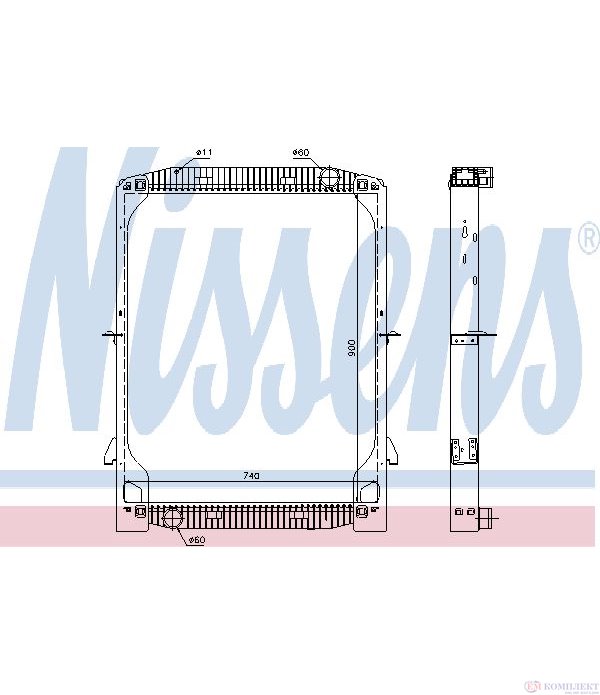 РАДИАТОР ВОДЕН IVECO EUROSTAR (1993-) LD 260 E 38 P - NISSENS