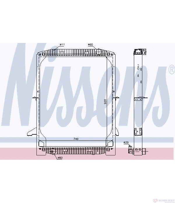 РАДИАТОР ВОДЕН IVECO EUROSTAR (1993-) LD 260 E 38 P - NISSENS