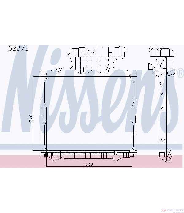 РАДИАТОР ВОДЕН MAN TGA (2000-) 18.360 FLS, FLLS, FLLS/N, FLS-TS, FLRS, FLLRS - NISSENS