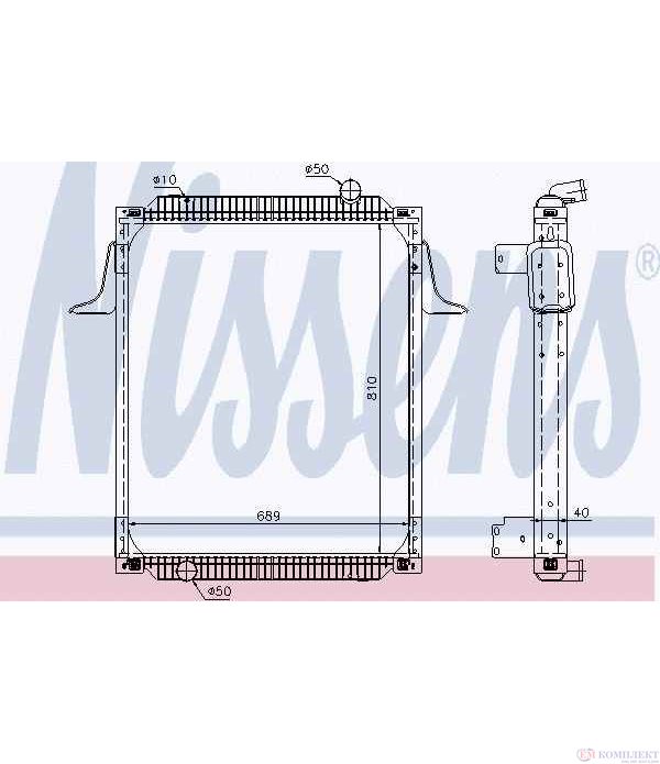 РАДИАТОР ВОДЕН RENAULT TRUCKS PREMIUM (1996-) Route 340.18 - NISSENS