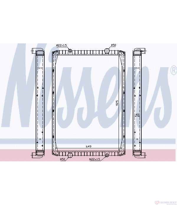 РАДИАТОР ВОДЕН RENAULT TRUCKS MANAGER (1991-) G 340ti.17,G 330.19 - NISSENS