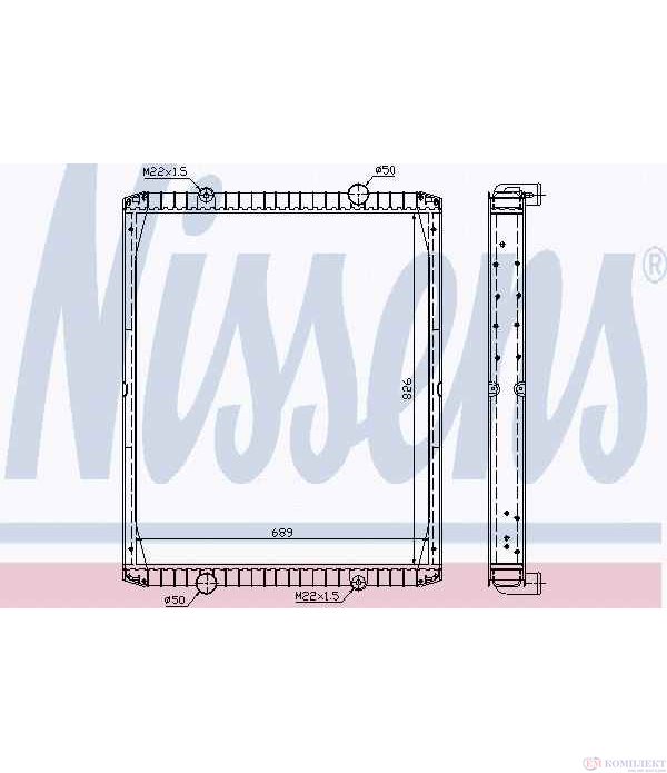 РАДИАТОР ВОДЕН RENAULT TRUCKS PREMIUM (1996-) Distribution 300.18D - NISSENS
