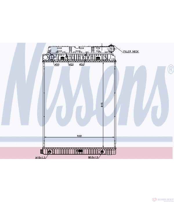 РАДИАТОР ВОДЕН MERCEDES ATEGO (1998-) 2628 K - NISSENS