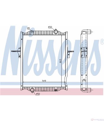 РАДИАТОР ВОДЕН RENAULT TRUCKS MIDLUM (2000-) 250.12/C - NISSENS