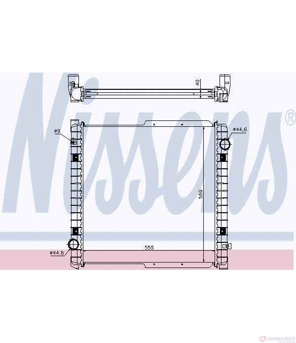 РАДИАТОР ВОДЕН IVECO EUROCARGO (1991-) 80 E 21 K, 80 E 21 DK tector, 80 E 22 K tector - NISSENS