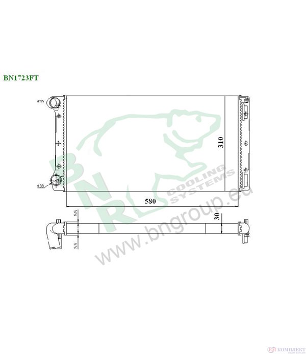 РАДИАТОР ВОДЕН FIAT PUNTO VAN (2000-) 1.9 D 60 - BNR