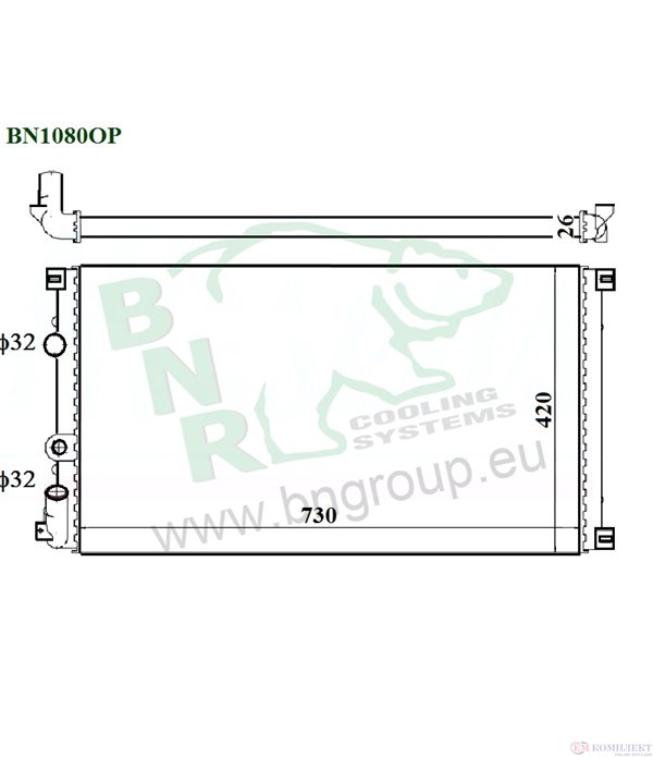 РАДИАТОР ВОДЕН OPEL MOVANO (1999-) 1.9 DTI - BNR