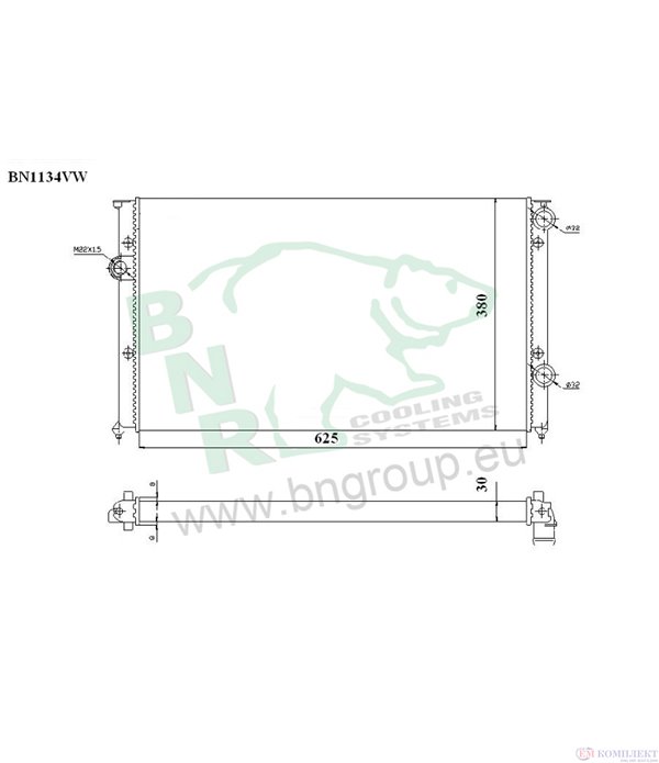 РАДИАТОР ВОДЕН VOLKSWAGEN VENTO (1991-) 1.9 TDI - BNR