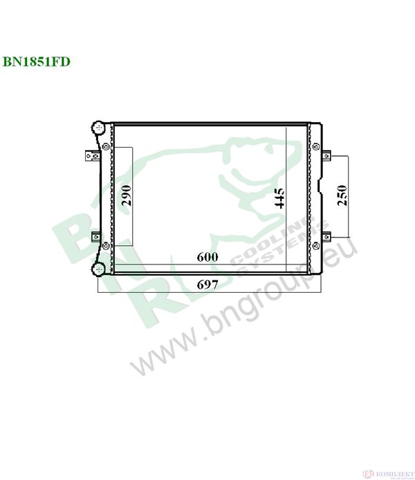 РАДИАТОР ВОДЕН VOLKSWAGEN SHARAN (1995-) 1.9 TDI - BNR