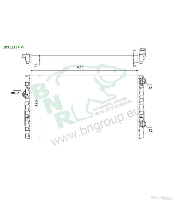 РАДИАТОР ВОДЕН VOLKSWAGEN VENTO (1991-) 1.9 TDI - BNR