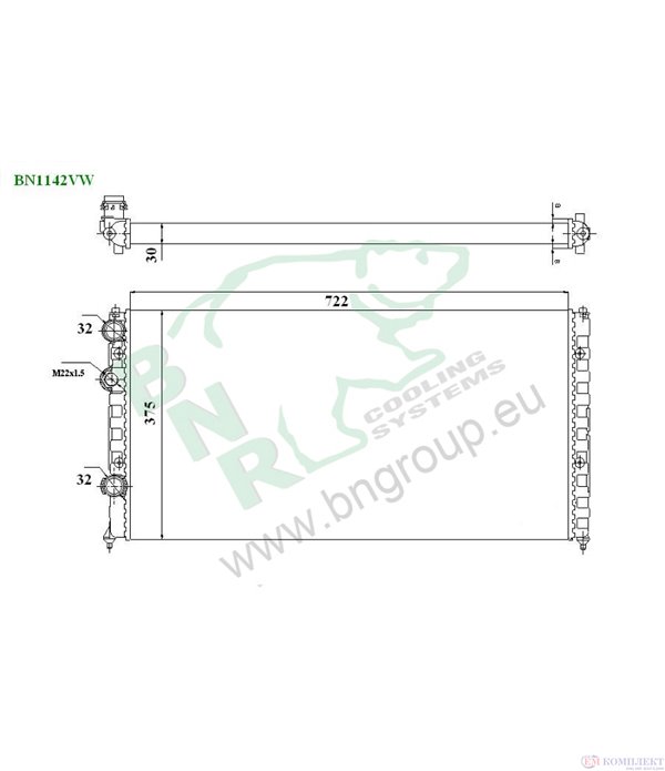 РАДИАТОР ВОДЕН VOLKSWAGEN PASSAT VARIANT (1988-) 2.0 - BNR