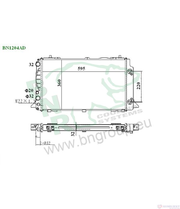 РАДИАТОР ВОДЕН AUDI COUPE (1988-) 2.0 - BNR