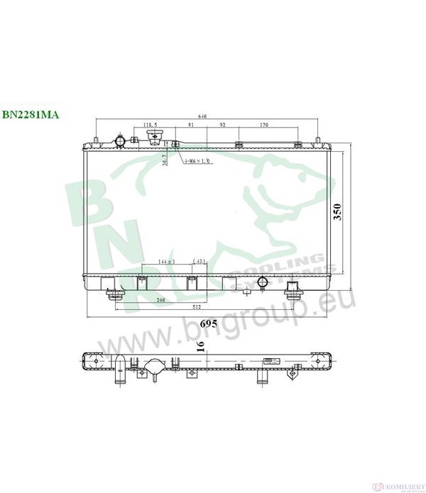 РАДИАТОР ВОДЕН MAZDA PREMACY (1999-) 2.0 - BNR