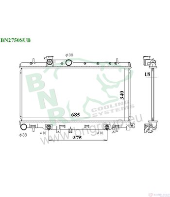 РАДИАТОР ВОДЕН SUBARU IMPREZA COMBI (2000-) 2.0 - BNR