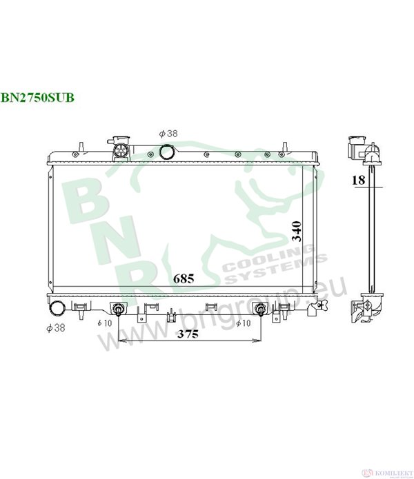 РАДИАТОР ВОДЕН SUBARU IMPREZA COMBI (2000-) 2.0 - BNR