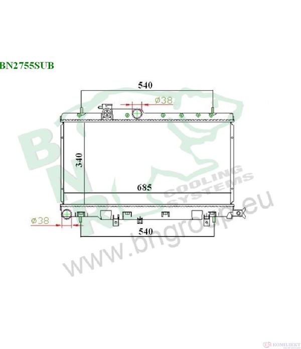 РАДИАТОР ВОДЕН SUBARU LEGACY III COMBI (1998-) 2.0 - BNR