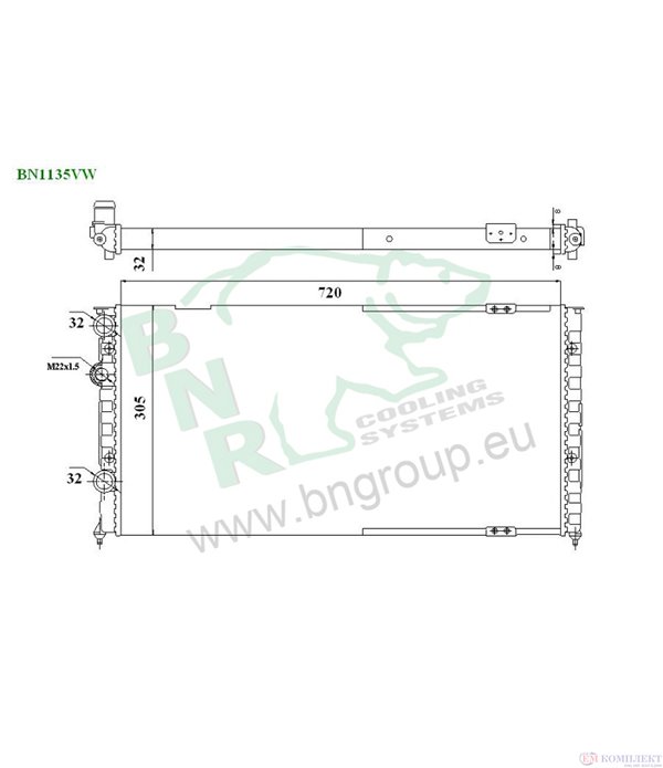 РАДИАТОР ВОДЕН VOLKSWAGEN PASSAT VARIANT (1988-) 2.0 16V - BNR