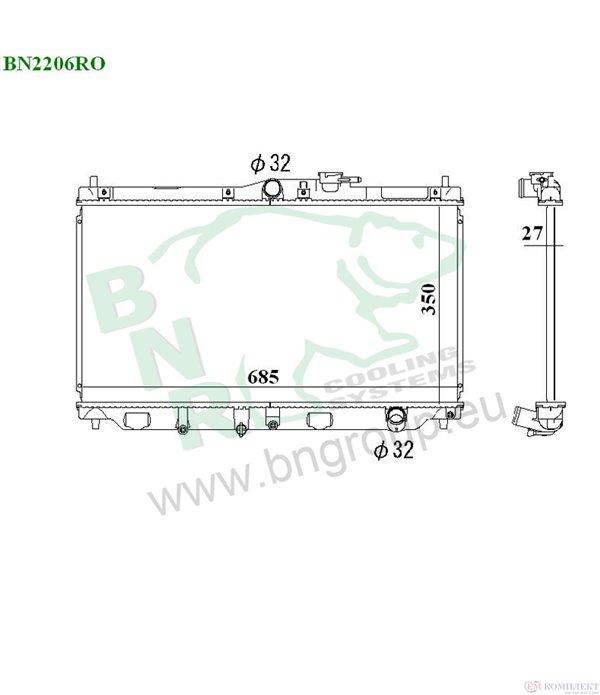 РАДИАТОР ВОДЕН HONDA ACCORD IV (1989-) 2.0 16V - BNR