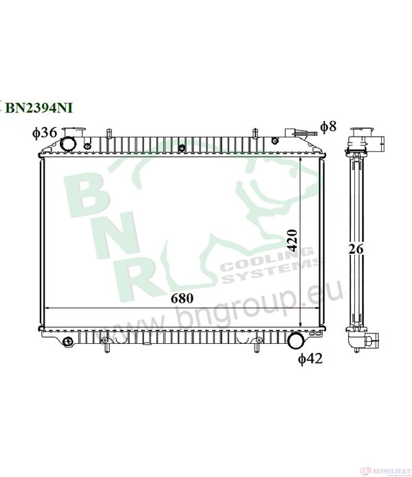 РАДИАТОР ВОДЕН NISSAN SERENA (1992-) 2.0 16V - BNR