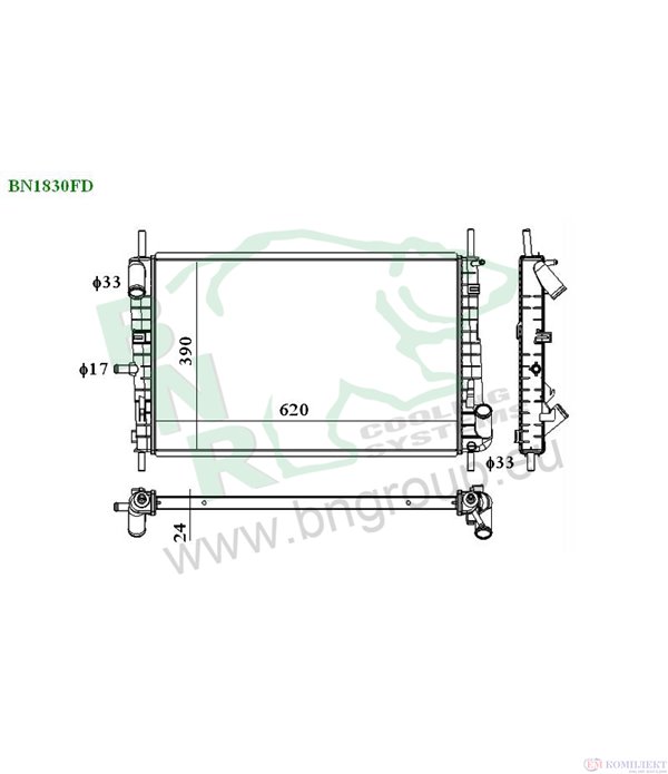 РАДИАТОР ВОДЕН FORD MONDEO III SEDAN (2000-) 2.0 16V DITDDiTDCi - BNR