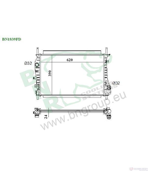 РАДИАТОР ВОДЕН FORD MONDEO III COMBI (2000-) 2.0 16V DITDDiTDCi - BNR