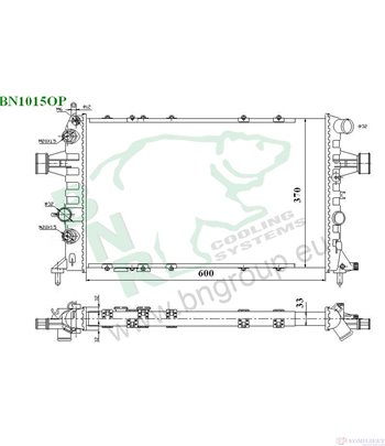РАДИАТОР ВОДЕН OPEL ASTRA G COUPE (2000-) 2.0 16V Turbo - BNR
