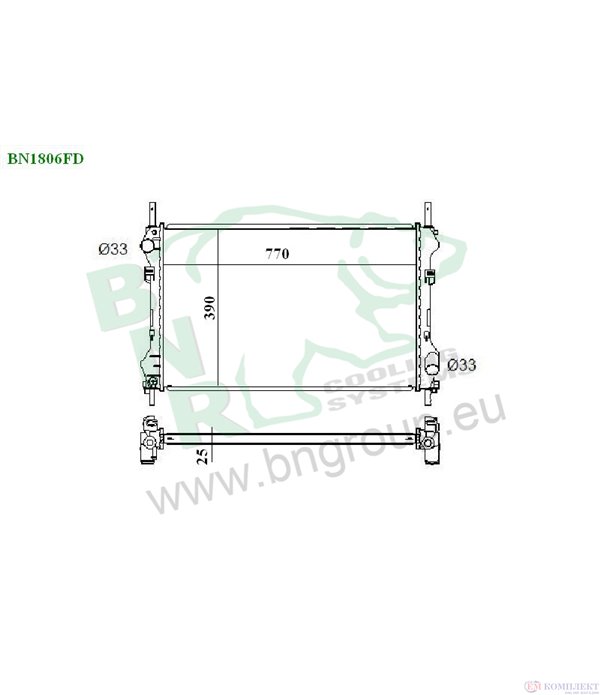 РАДИАТОР ВОДЕН FORD TRANSIT (2000-) 2.0 DI - BNR