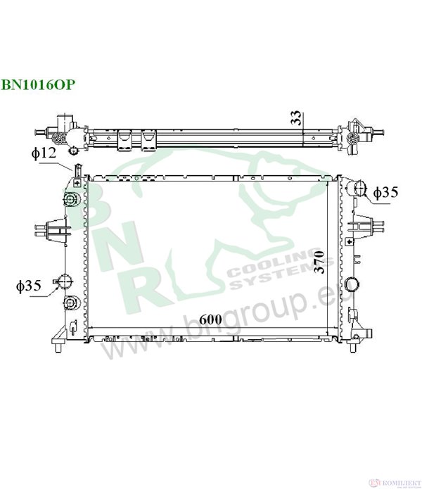 РАДИАТОР ВОДЕН OPEL ASTRA G COMBI (1998-) 2.0 DTI 16V - BNR