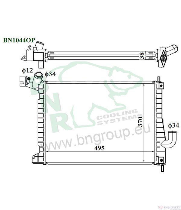 РАДИАТОР ВОДЕН OPEL VECTRA B COMBI (1996-) 2.0 DTI 16V - BNR