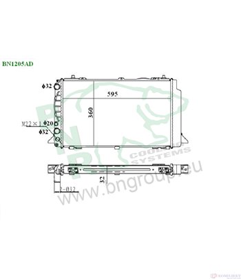 РАДИАТОР ВОДЕН AUDI CABRIOLET (1991-) 2.0 E - BNR