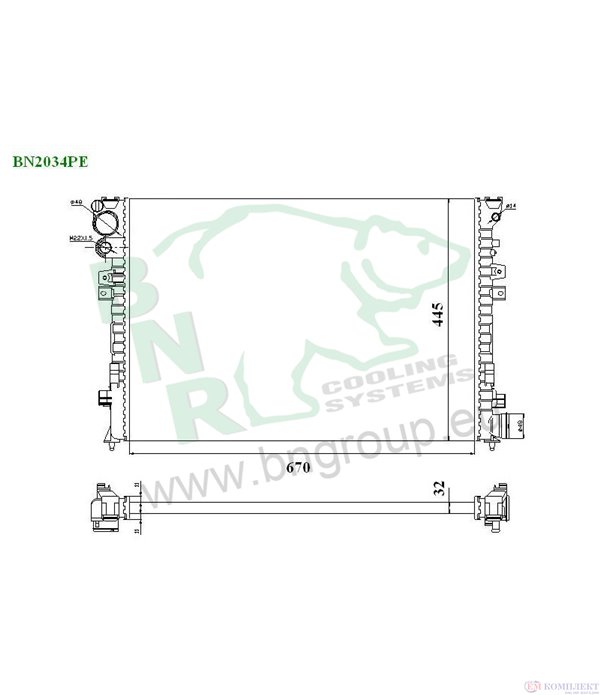 РАДИАТОР ВОДЕН PEUGEOT EXPERT (1995-) 2.0 HDI - BNR