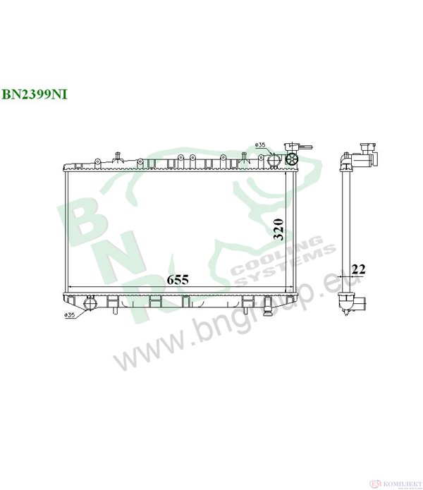 РАДИАТОР ВОДЕН NISSAN PRIMERA TRAVELLER (1990-) 2.0 i - BNR