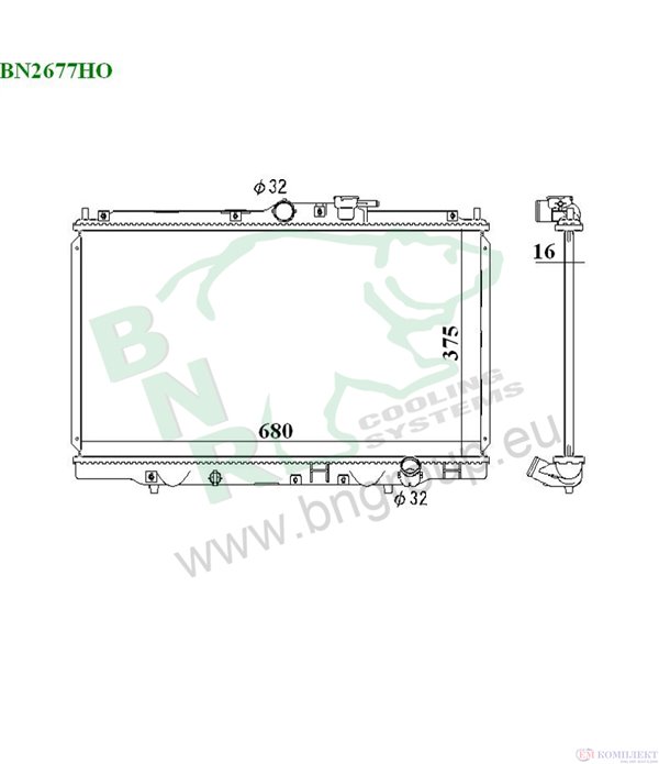 РАДИАТОР ВОДЕН HONDA ACCORD VII COUPE (1997-) 2.0 i 16V - BNR