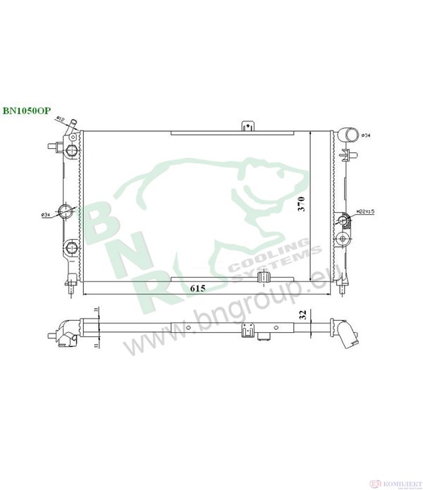 РАДИАТОР ВОДЕН OPEL VECTRA A (1988-) 2.0 i 16V - BNR