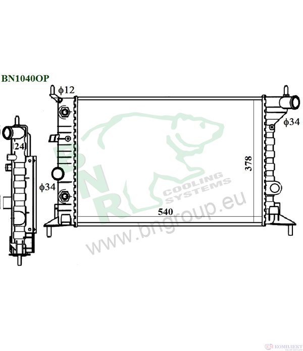 РАДИАТОР ВОДЕН OPEL VECTRA B COMBI (1996-) 2.0 i 16V - BNR